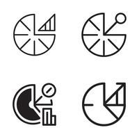 Report with pie chart or bar chart icons set vector