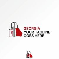 Logo design graphic concept creative premium stock image graphic initial GC CG font Georgia maps line building office city scape skycraper view vector