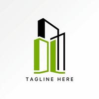 Logo design graphic concept creative premium stock image graphic letter DL line font skyscraper building house typography tower city property vector