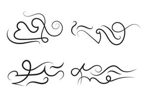 curly swirls Decorative elements vector