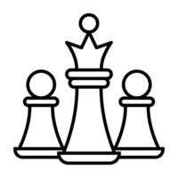 chess icon line art design template vector