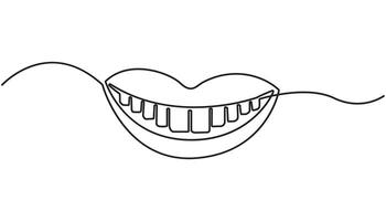 World Smile Day.Abstract smile, continuous one line art hand drawing vector