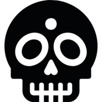 Black and white skull icon isolated png