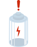 Empty High performance battery indicator icon isolated png