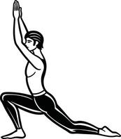 A man is doing yoga in a pose vector