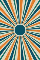 Sunburst retro abstract background, sun retro design background. vector