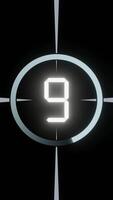 LCD Countdown Numbers from 10 to 1 on Black Background video