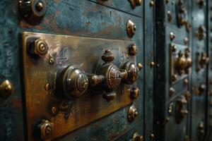Old safe deposit boxes showing security and wealth photo