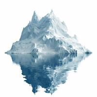 Giant iceberg floating in calm ocean water with reflection photo