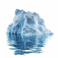 Large iceberg floating in calm ocean waters with reflection photo