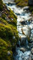 A stream of water running through a rocky area photo