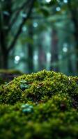 A close up of moss growing on a tree photo