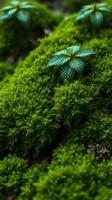 A close up of green moss photo