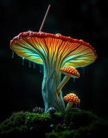A mushroom with a stick on top of it photo