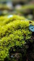 A close up of a green plant with a clock on it photo