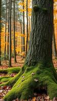 A tree with moss growing on it photo