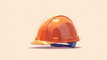 Minimalist cartoon illustration of yellow safety helmet, featuring simple clean design with soft shadows and smooth edges in professional art style. strength photo