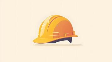 Minimalist cartoon illustration of yellow safety helmet, featuring simple clean design with soft shadows and smooth edges in professional art style. engineering photo