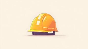 Minimalist cartoon illustration of yellow safety helmet, featuring simple clean design with soft shadows and smooth edges in professional art style. shadows photo