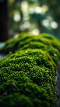 un cerca arriba de musgo creciente en un Iniciar sesión foto