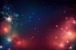 Colorful fireworks exploding in the night sky creating a festive atmosphere photo