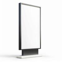 Modern blank billboard displaying empty space for advertisement on white background photo