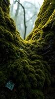 A moss covered tree trunk photo
