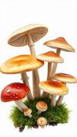 Mushrooms on a white background photo