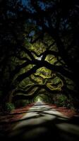 The road under the oak trees in charleston, sc photo