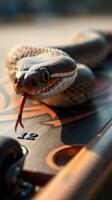 A snake on a skateboard photo