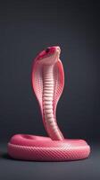 A pink cobra on a black background photo