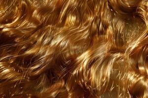 Blond wavy hair texture creating a flowing pattern photo