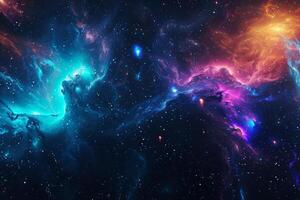 Colorful nebula clouds and star clusters creating stunning space scene photo
