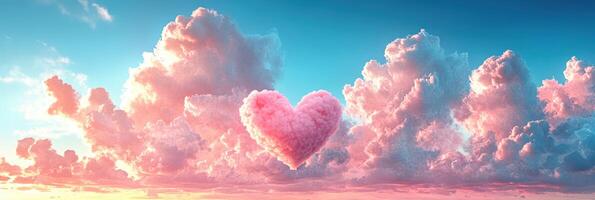 A pink heart shaped cloud in the sky photo