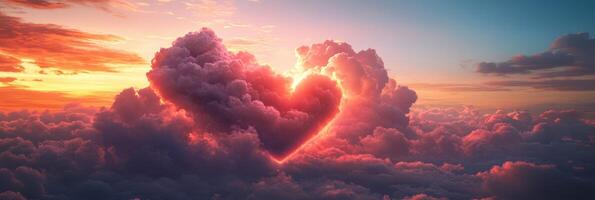 Heart shaped clouds in the sky photo