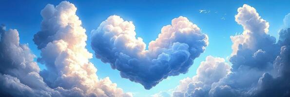 Clouds and heart shape in the sky photo