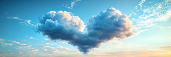 Clouds in the shape of a heart in the sky photo