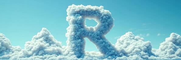 The letter r is made of clouds in the sky photo