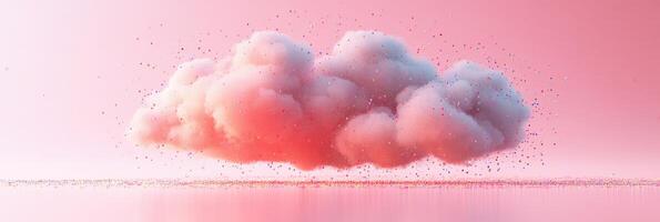 Clouds in pink and white on a pink background photo