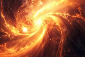 Swirling nebula and star dust creating a fiery vortex in deep space photo