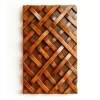 Decorative wooden lattice creating intriguing geometric pattern photo