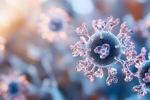 Abstract Viral Structure with Heart-Shaped Spikes - Design for Science Communication photo