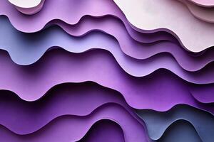 Abstract Wavy Paper Layers in Purple and Pink for Modern Design and Backgrounds photo