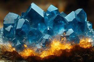 Mesmerizing Blue Crystal Formation with Luminous Base for Nature and Mineral Enthusiasts photo