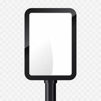 The outdoor lightbox with empty space in transparent hanging technology LED screen mockup in 3Ds. the opacity editable LED , illustration. vector