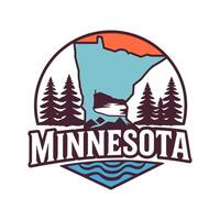 Minnesota State Emblem Featuring Forest and Nature vector