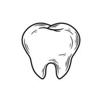 Tooth icon in doodle style isolated on white background. illustration vector