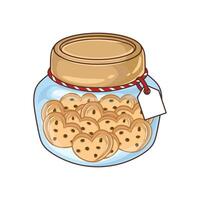Glass jar with cookies. illustration of a jar with cookies vector