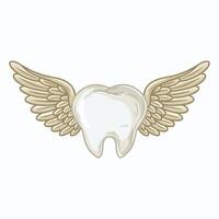 Tooth with wings. illustration of a tooth with wings vector