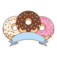Donuts with ribbon. illustration of donuts with ribbon vector